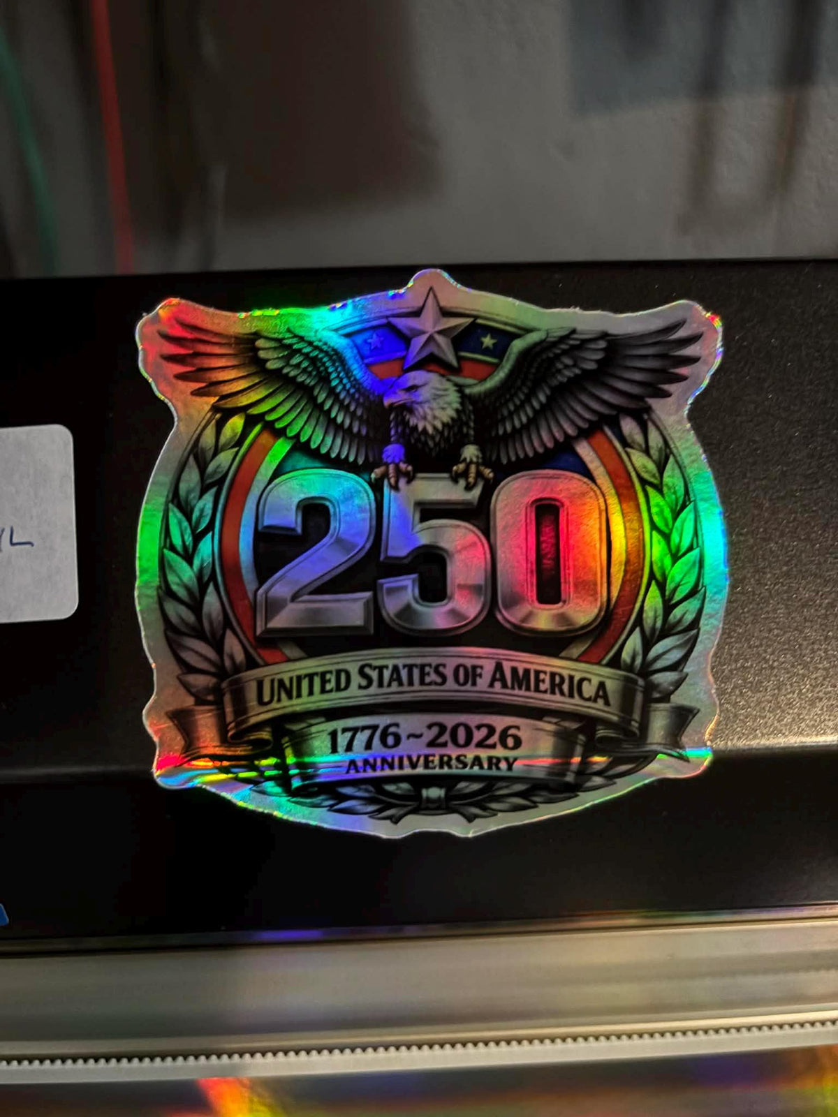 United States 250th Anniversary Commemorative Holographic Sticker (177 ...