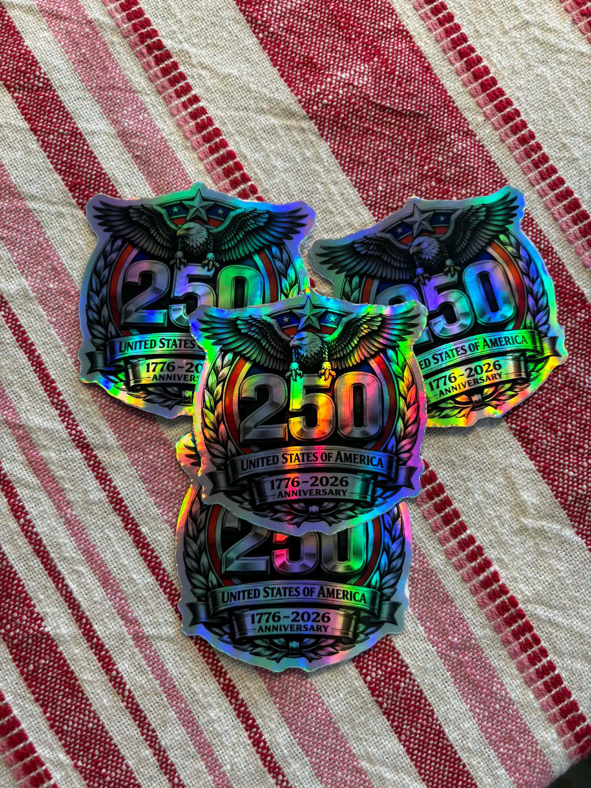United States 250th Anniversary Commemorative Holographic Sticker (177 ...